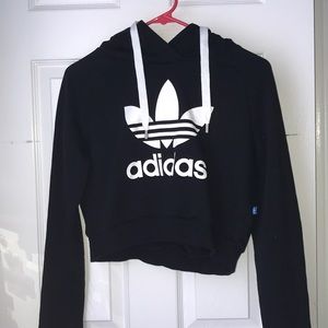 Black Cropped Adidas Hoodie
